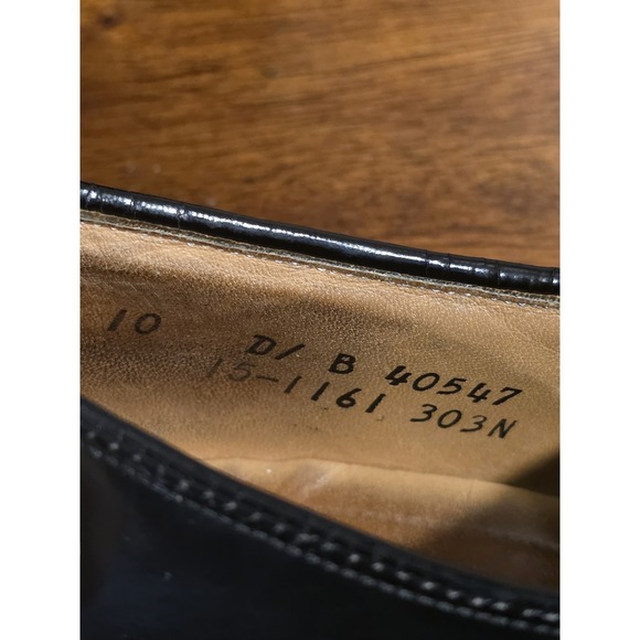 Johnston and Murphy mens Heritage vintage Black Leather Size 10 Made In The USA